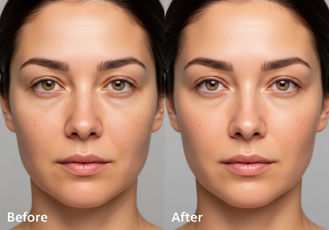 Before and after treatment results showing natural enhancement