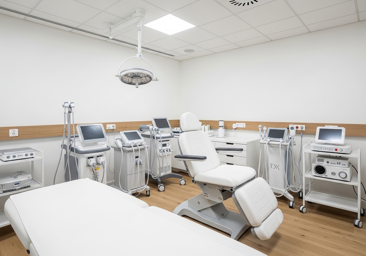 Advanced medical aesthetic equipment in a modern treatment room