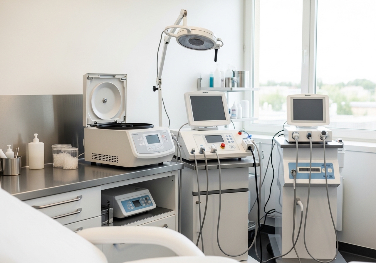 Advanced regenerative therapy medical equipment in treatment room