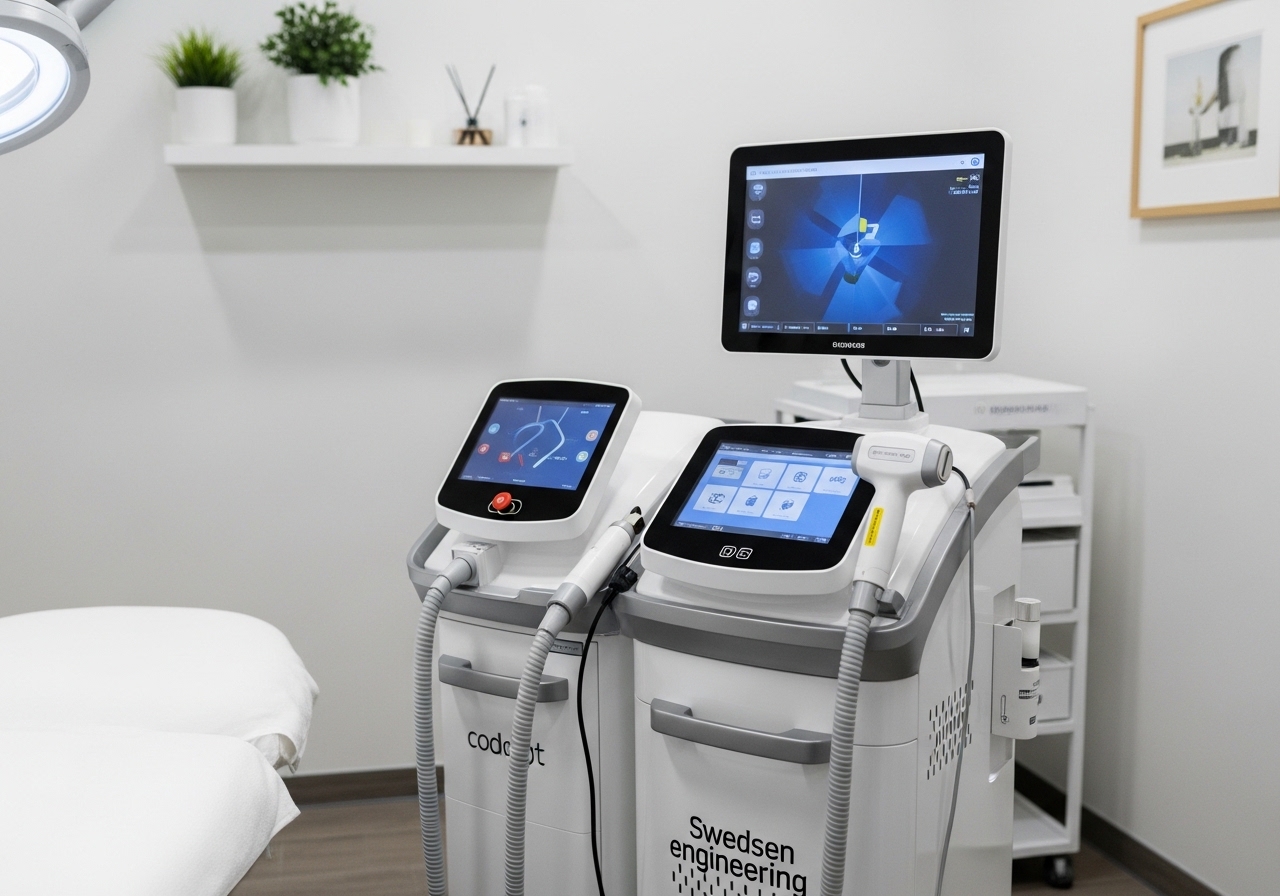 Advanced laser hair removal equipment displaying modern technology
