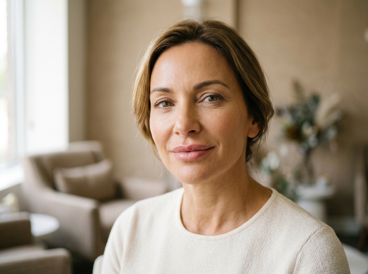 Woman with naturally enhanced lips showing subtle volume and definition