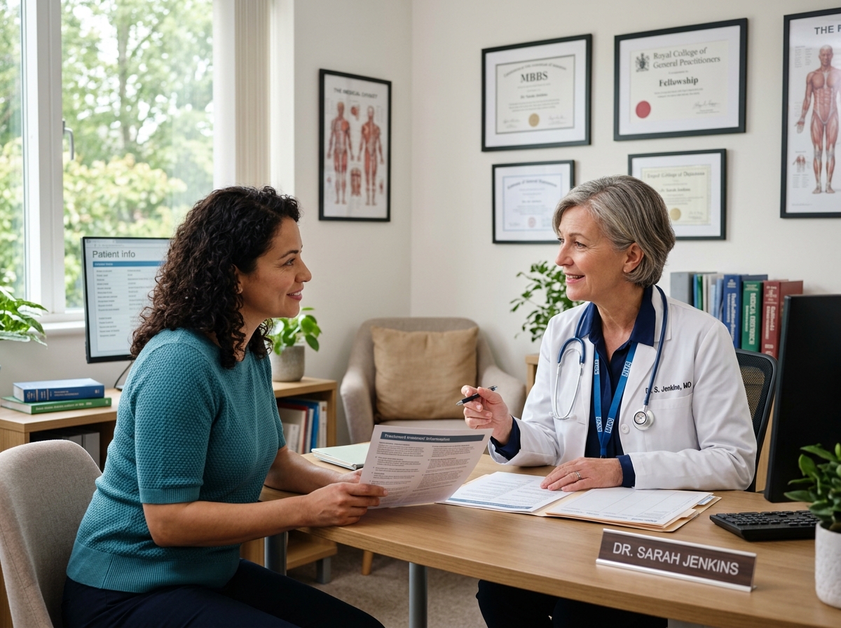 Doctor consulting with patient about B12 injection treatment