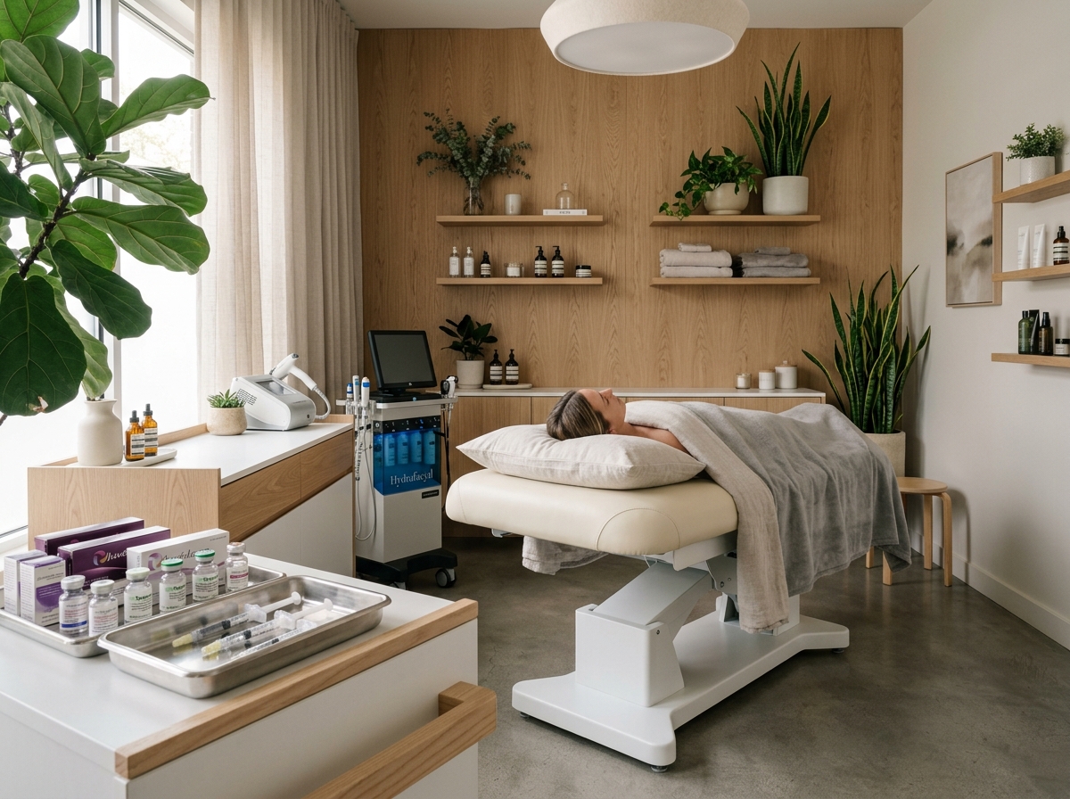 Integrated wellness treatment room with B12 and aesthetic care capabilities